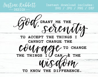 Serenity Prayer Svg Etsy