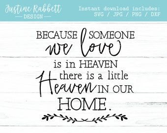 Because Someone We Love Is In Heaven Svg Etsy