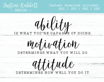 Autocollant Mural Motivation - "Ce Que Vous êtes Capable De Faire Détermine L'attitude" - Vinyl Noir