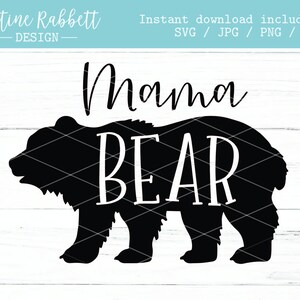 Mama Bär | New Mom Shirt Design, Muttertag, Big Bear, Baby Shirt, Holzfäller, Woodland Birthday Party |  Svg, Jpg, Png, Dxf | Schnittdatei