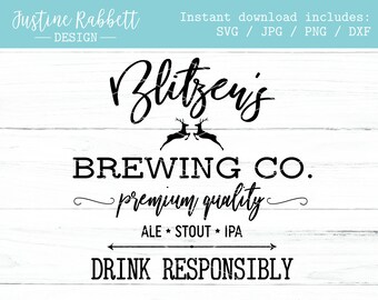 Blitzen's Brewing Co. Wood Sign Design Holiday Funny Quote Christmas Shirt Humorous Reindeer TShirt for Home Brewer Gift Craft Beer Drinker