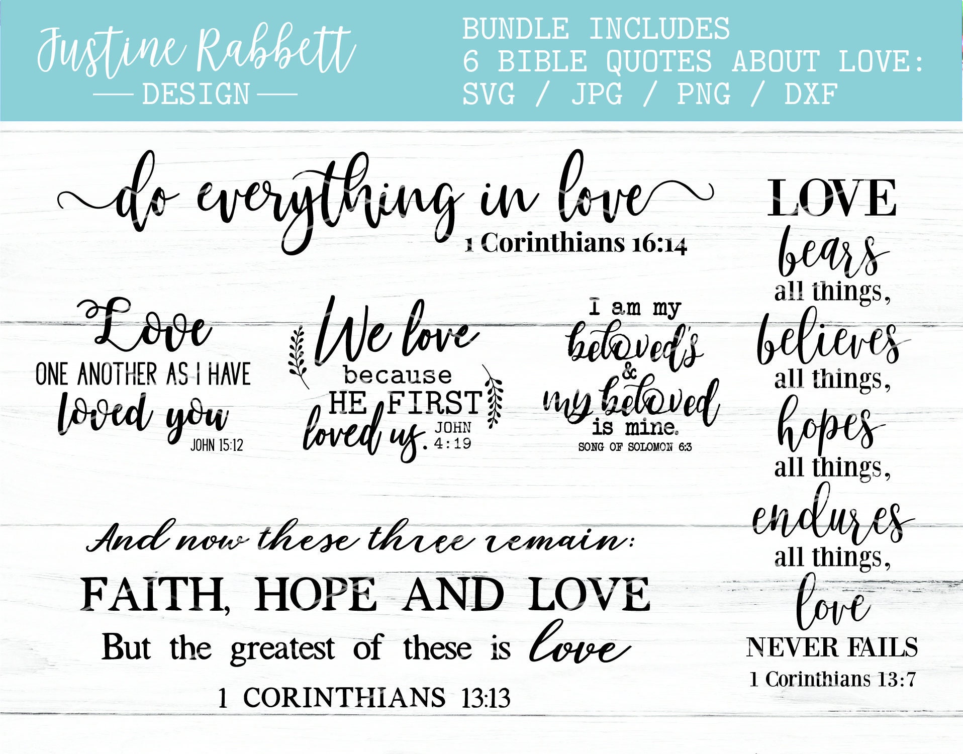Download Bundle Of 6 Bible Quotes About Love Svg Cut File Svg Jpg Etsy