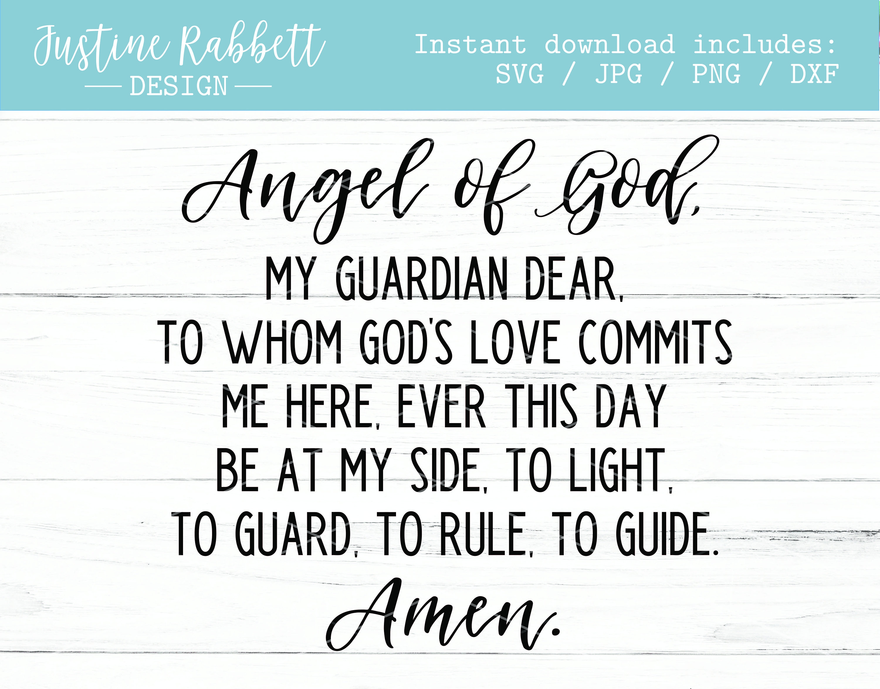 Angel of God My Guardian Dear Catholic Guardian Angel Prayer Etsy
