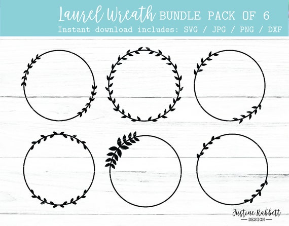 Download Laurel Wreath Bundle Pack Of 6 Wooden Round Sign Design Etsy