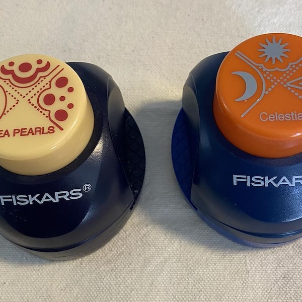 2 Fiskars 3-in-1 corner cutters Sea Pearls and Celestial sun moon stars more