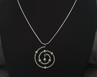 New Spiral Design Necklace | Swarovski Pearls | Silver Snake Chain | Handmade Gift For Her | Unique Women's Jewellery
