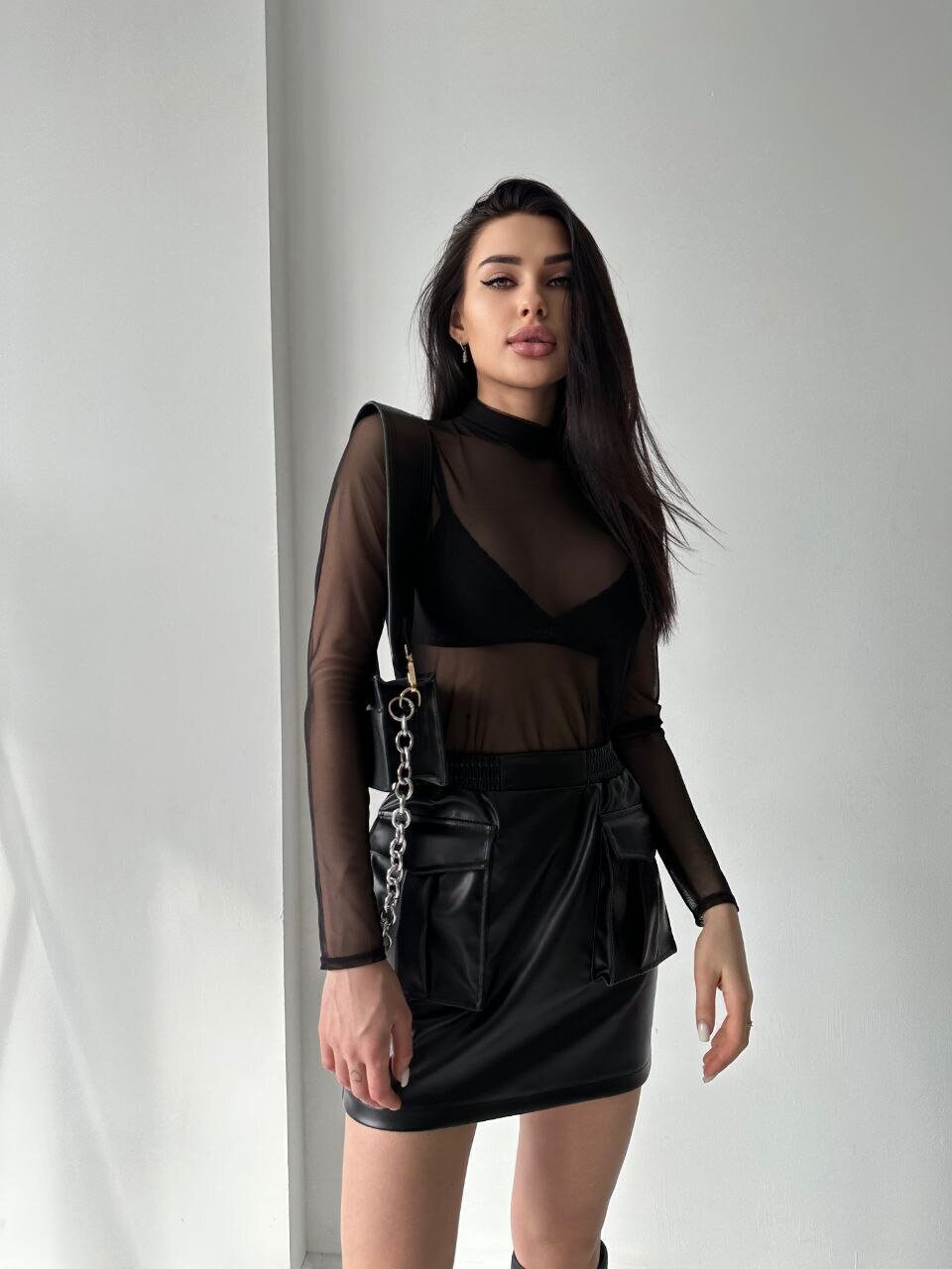 Fishnet turtleneck hotsell top