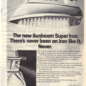 Vintage 1966 National Geographic Ad (Sunbeam Ironmaster on one