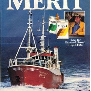 Vintage 1984 Merit Cigarettes Print Ad