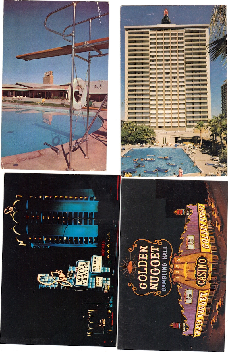 Lot of 4 Vintage Postcards of Las Vegas Lot 800