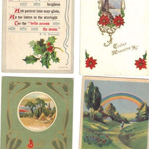 Lotto di 4 cartoline di auguri antichi - Lotto 1006