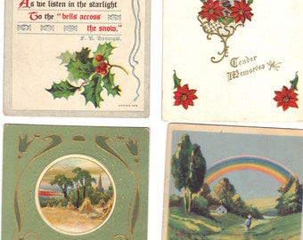 Lotto di 4 cartoline di auguri antichi - Lotto 1006