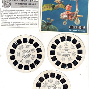Set of 3 Vintage Viewmaster Reels - The Flintstones