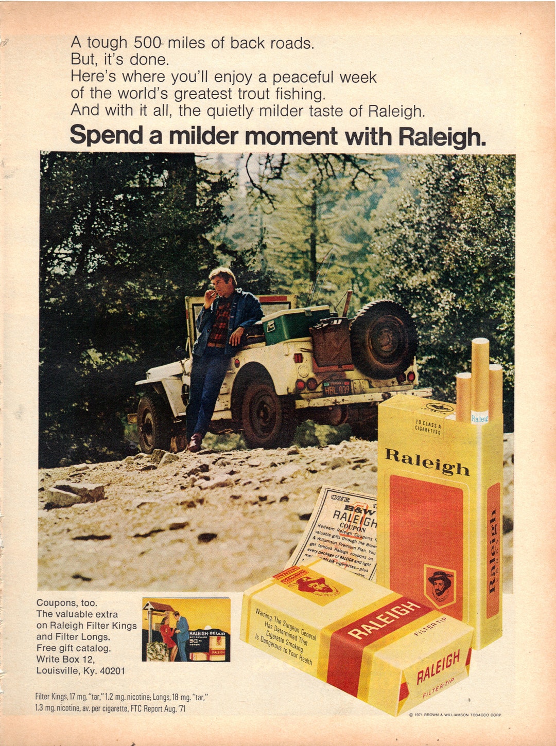 Vintage 1971 Raleigh Cigarettes Print Ad Etsy