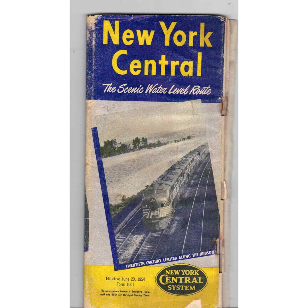 1954 New York Central Time Table Train Schedule Etsy