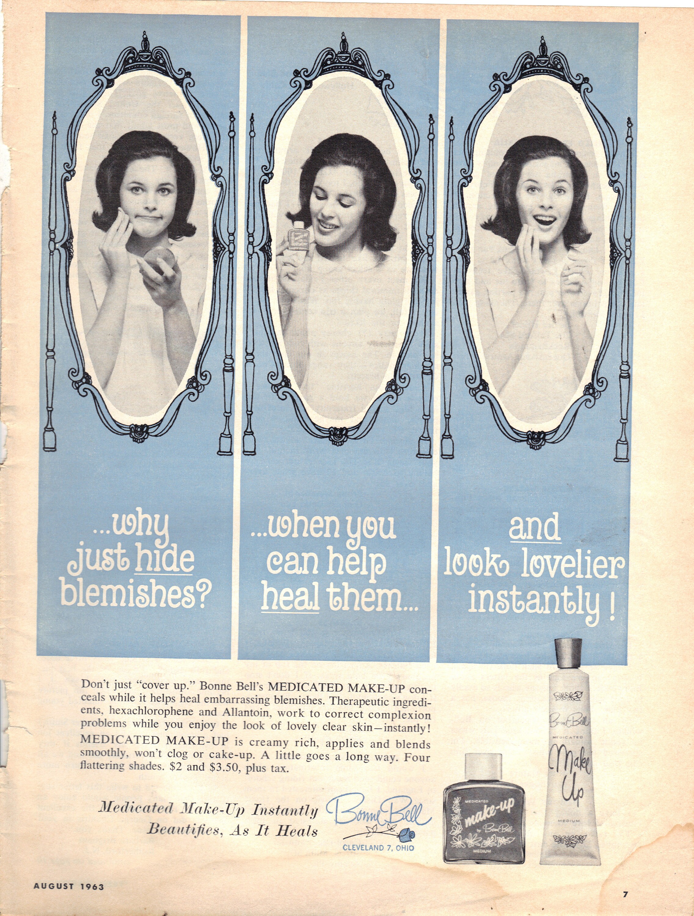Vintage 1963 Print Ad for Bonne Bell Medicated Makeup Etsy
