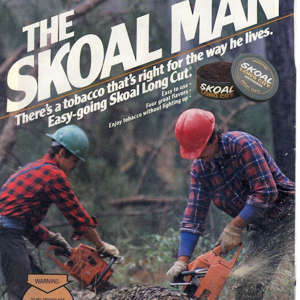 Vintage 1989 Print Ad for Skoal Long Cut and Gumout Cleaner