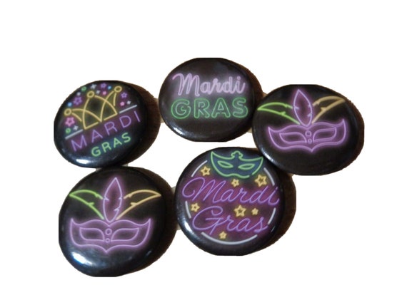 Lot of 5 Mardi Gras Pinbacks - image 1