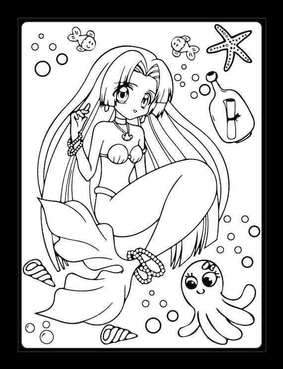 Coloring page mermaid hires stock photography and images  Alamy