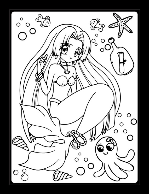 Coloring page mermaid hires stock photography and images  Alamy