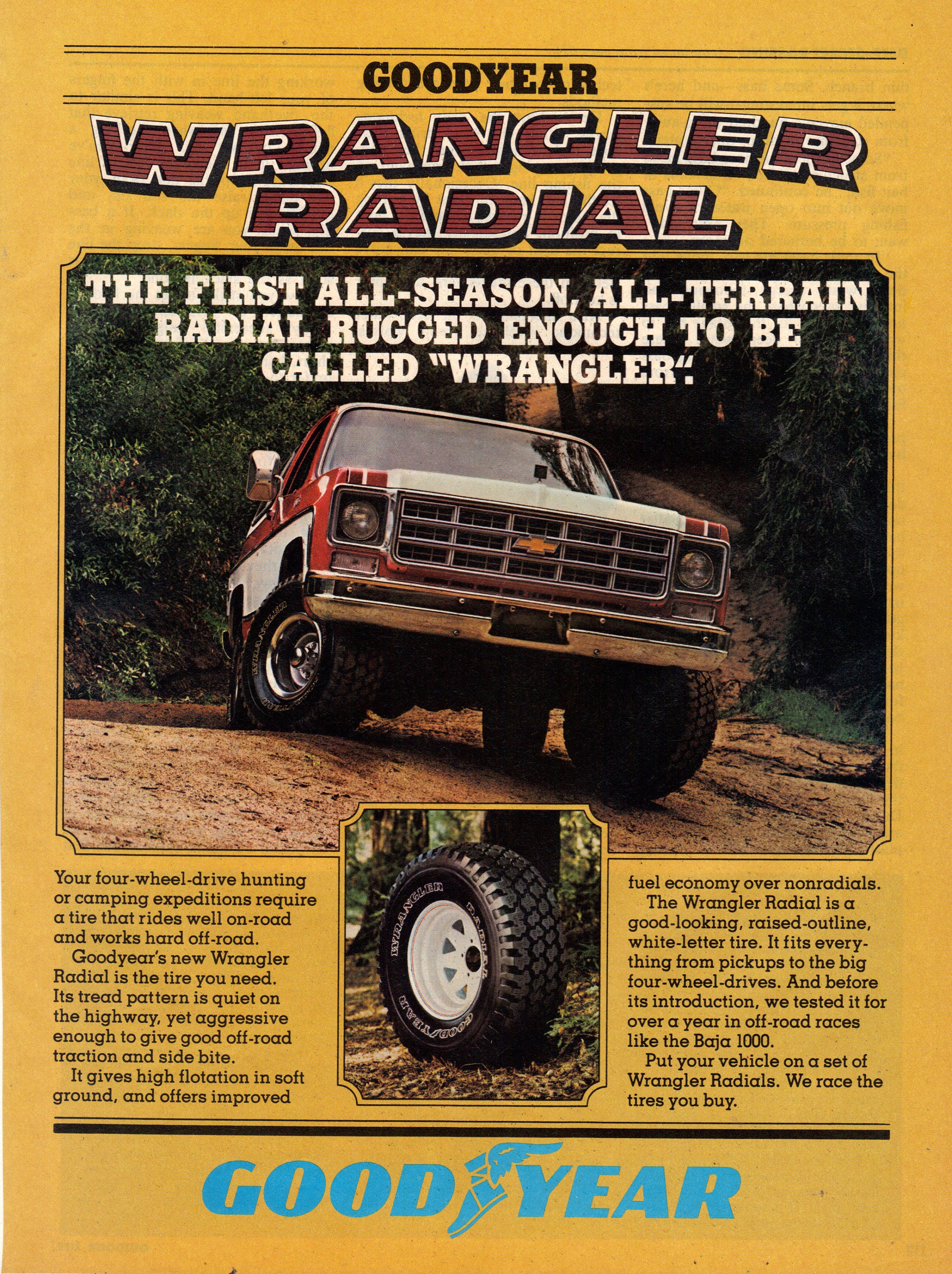 Vintage 1979 Print Ad for Goodyear Wrangler Radial Tires - Etsy