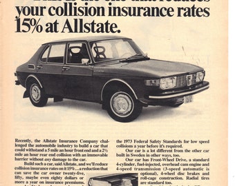 Vintage 1971 SAAB 99E Print Ad