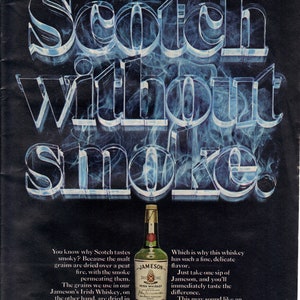 Vintage 1977 Print Ad for Jameson Irish Whiskey