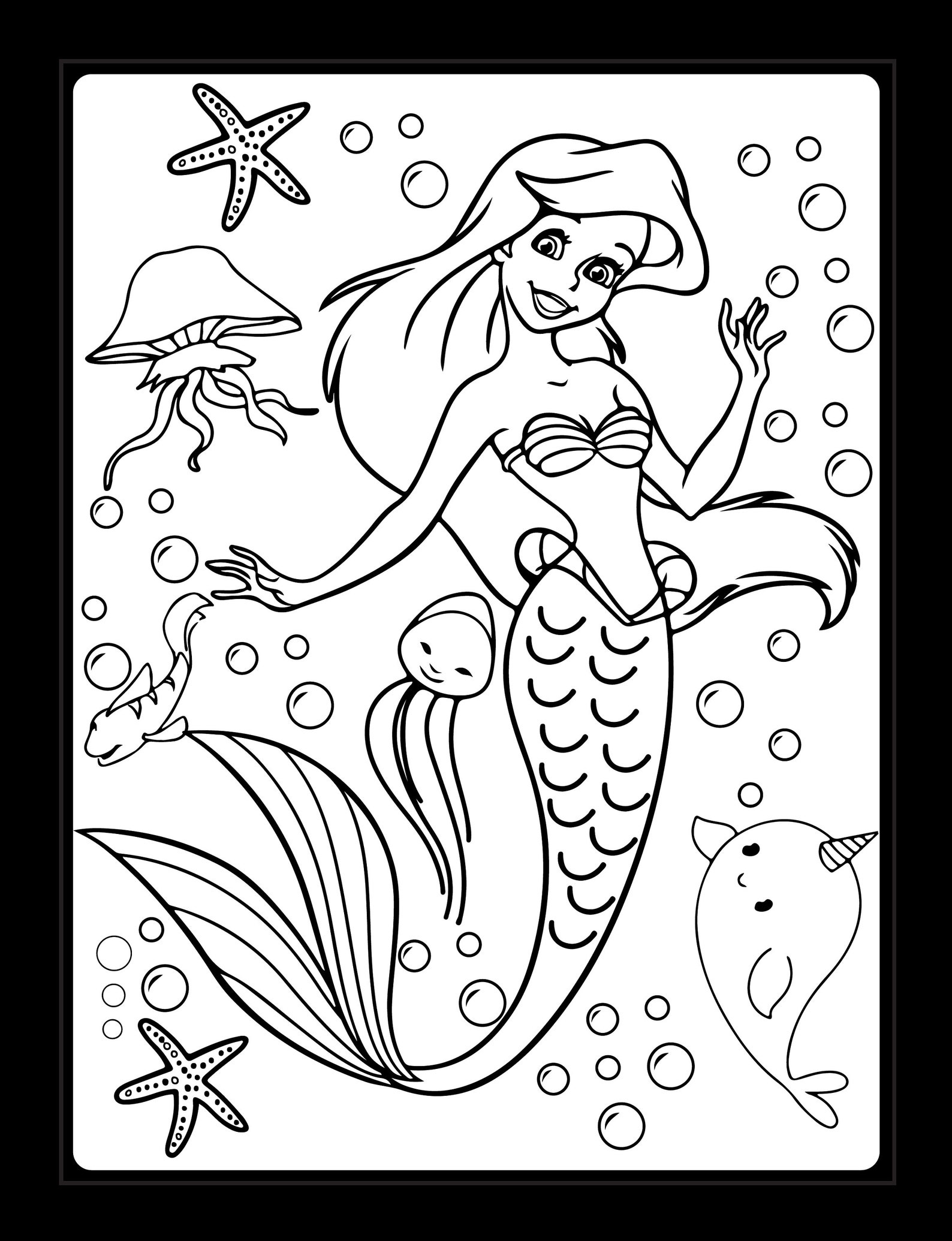 20 Printable Mermaid Coloring Pages - Etsy Canada