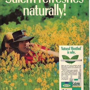 Vintage 1972 Print Ad for  Salem Cigarettes