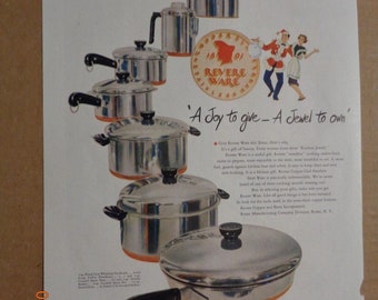 Vintage Print Ad -1948 for Revere Ware Pots and Pans