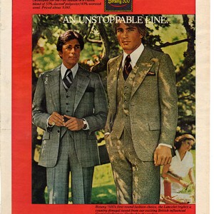 Vintage 1977 Print Ad for Botany 500 Suits