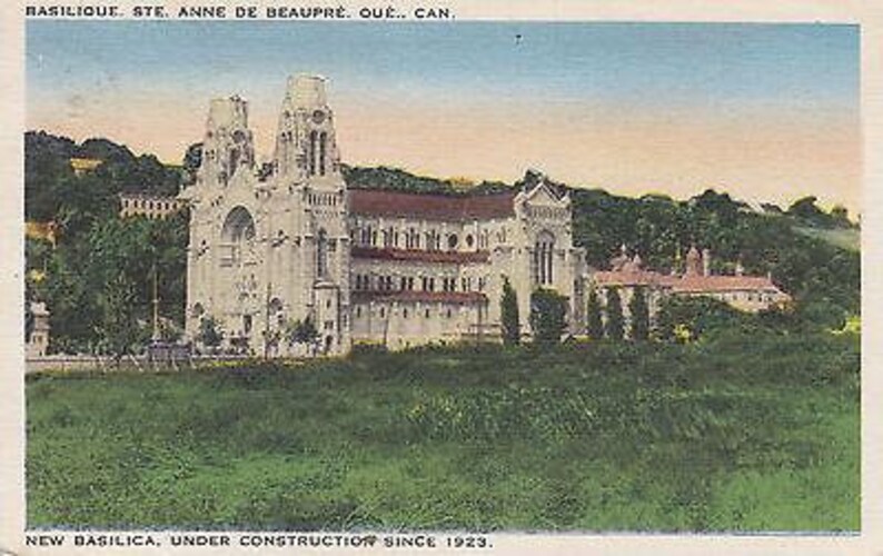 New Basilica Under Construction Since 1923 Postcard