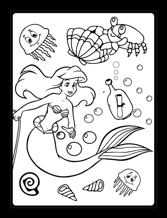 20 Printable Mermaid Coloring Pages - Etsy