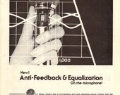 Vintage 1977 Print Ad for Shure PE5EQ Microphones