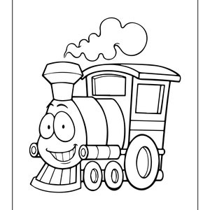 12 Printable Train Coloring Pages for Children