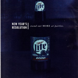 Vintage 1999 Print Ad for Miller Lite Beer and Havoline Anti-Freeze