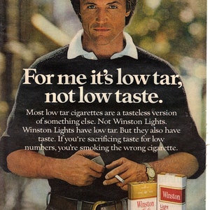 Vintage 1977 Print Ad for Winston Cigarettes and Olin Brass
