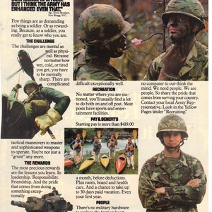 Vintage 1979 Army Recruitment Print Ad and Winston ad