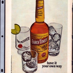 Vintage 1971 Print Ad - Early Times Kentucky Bourbon