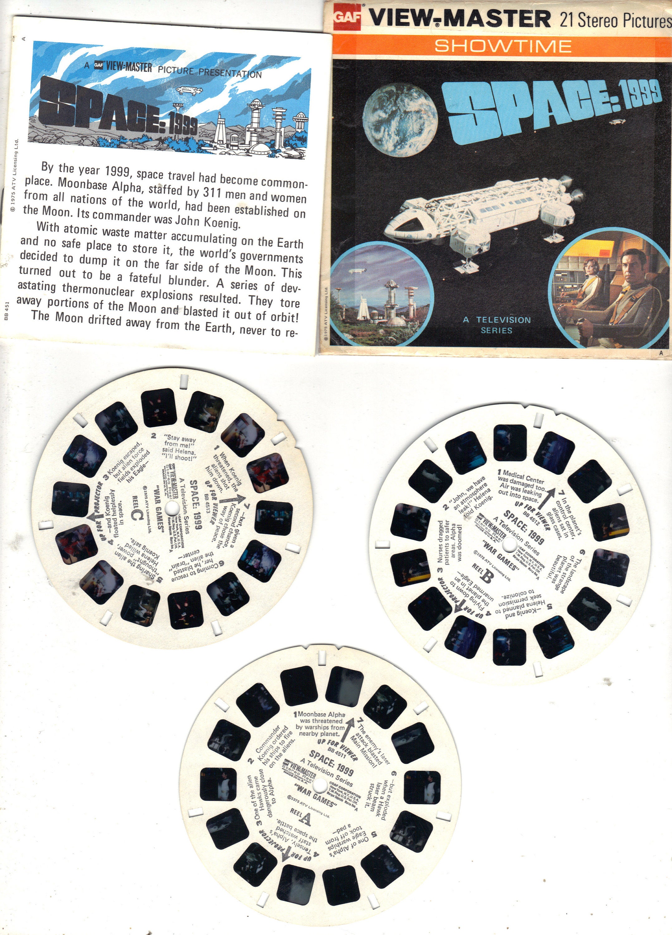 Set of 3 Vintage Viewmaster Reels - Space:1999