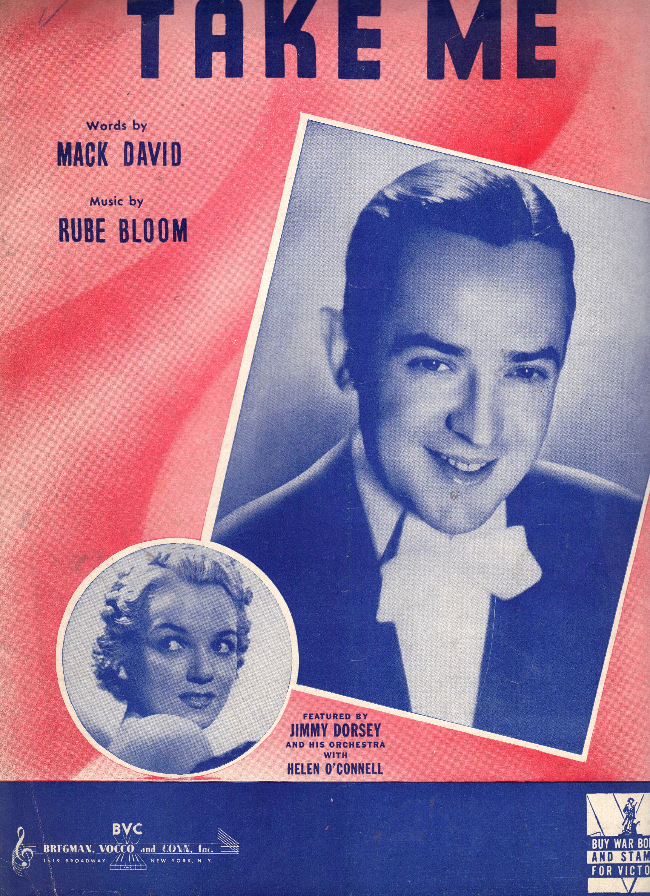 Vintage Sheet Music - Take Me - Jimmy Dorsey
