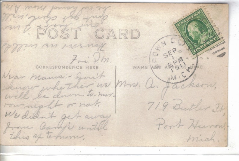 -Brown City,Michigan 1911 RPPC-Sacred Heart Church Catholic