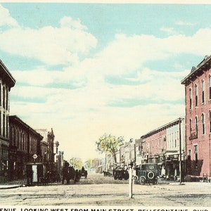Columbus Avenue, olhando para o oeste da Main Street - Bellefontaine, Ohio 1919