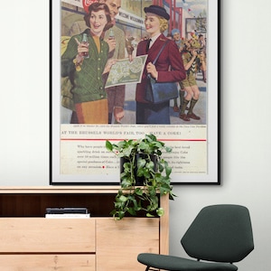 Vintage 1958 Coca-Cola Print Ad| Digital download| Printable Wall Art