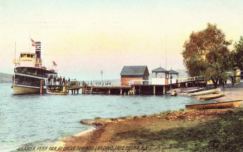 Steamer Penn Yan at Grove Springs Landing Lake Keuka,New York