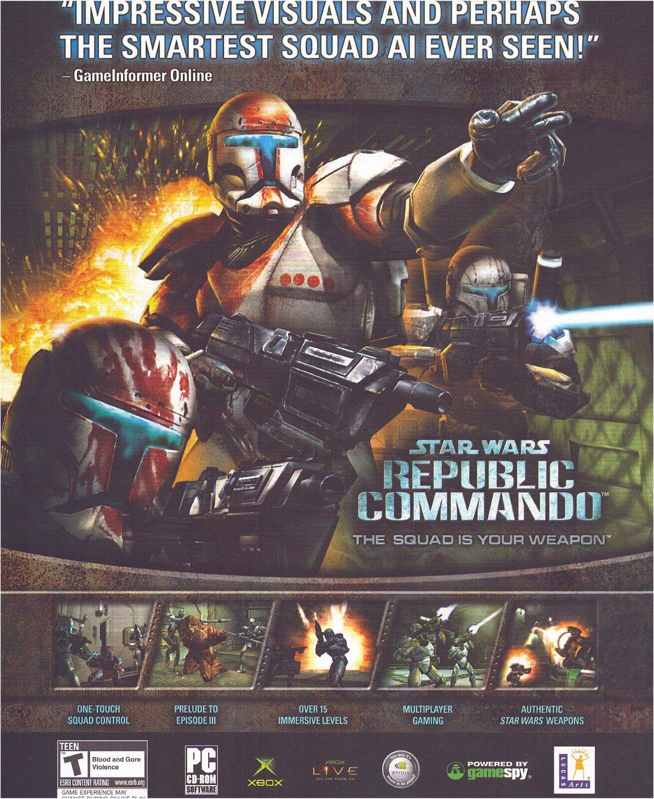2005 Star Wars Republic Commando Video Game Print Ad Wall Art