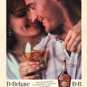 Vintage 1980&#39;s B&B Liqueur Print Ad