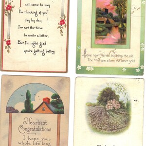 Lotto di 4 cartoline di auguri antichi - Lotto 1007