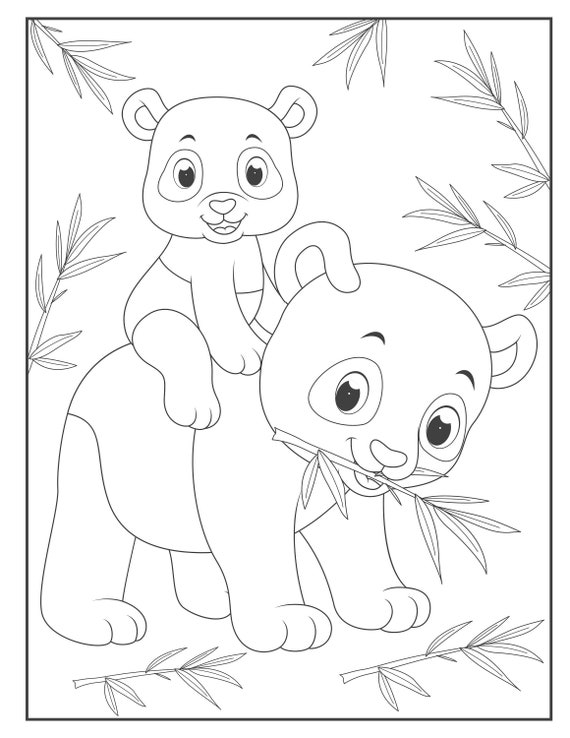 21 printable panda coloring pages for children etsy ireland