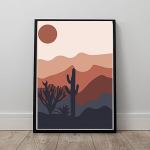 Set of 3 Southwest,Mountain printable wall art, mid century modern, nature wall art